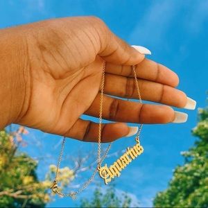 Old English zodiac necklace